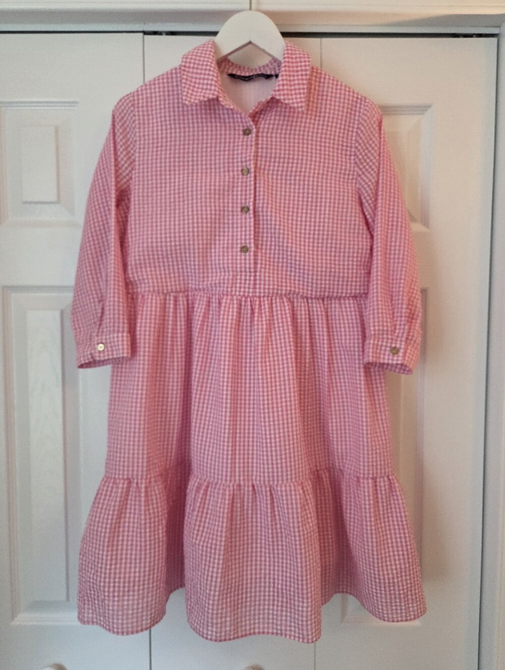 Duffield Lane Murphy Pink Gingham Mini Dress
